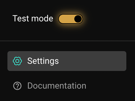 Test mode environment toggle